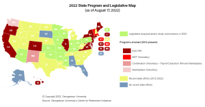 State-Mandated Program Map from Georgetown University Center for Retirement Initiatives