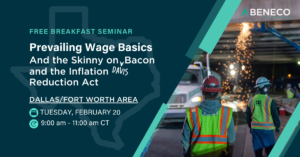 Join us in DFW for a free prevailing wage breakfast seminar