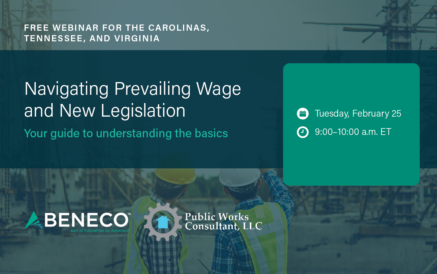 Carolinas, Tennessee, Virginia Webinar – Navigating Prevailing Wage