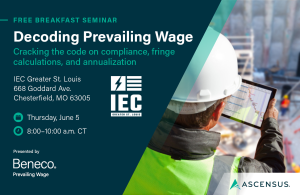 Join Beneco and IEC Greater St. Louis for a Free Inflation Reduction Act & Prevailing Wage Seminar