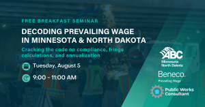 Join Beneco for a free prevailing wage breakfast at ABC Minnesota North Dakota