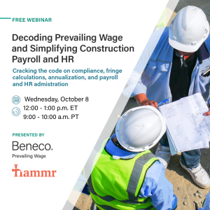 Join Beneco and Hammr for a national Prevailing Wage Webinar